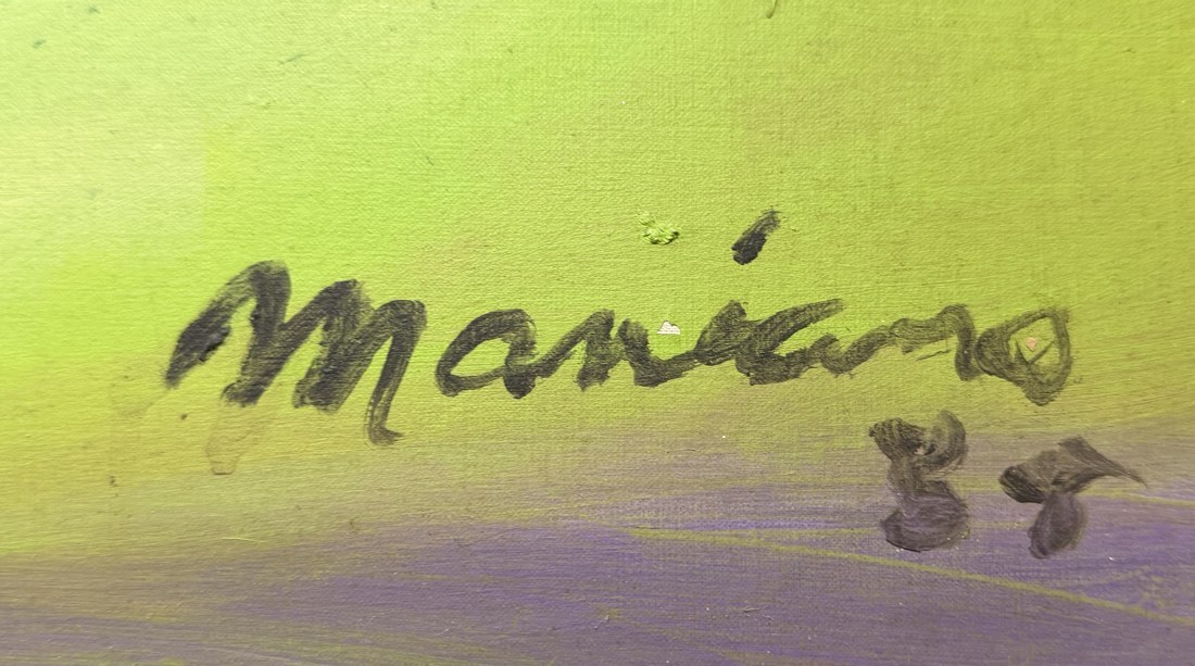 Detalle: firmado y fechado «Mariano 85», ángulo inferior derecho