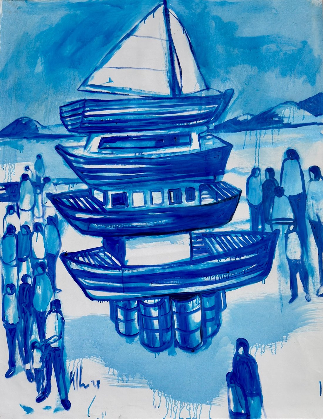 Untitled — Kcho, Óleo sobre tela