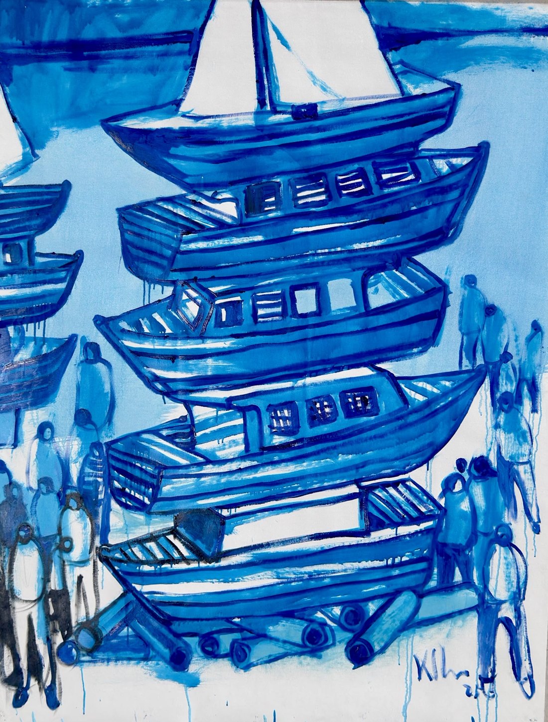 Untitled — Kcho, Óleo sobre tela