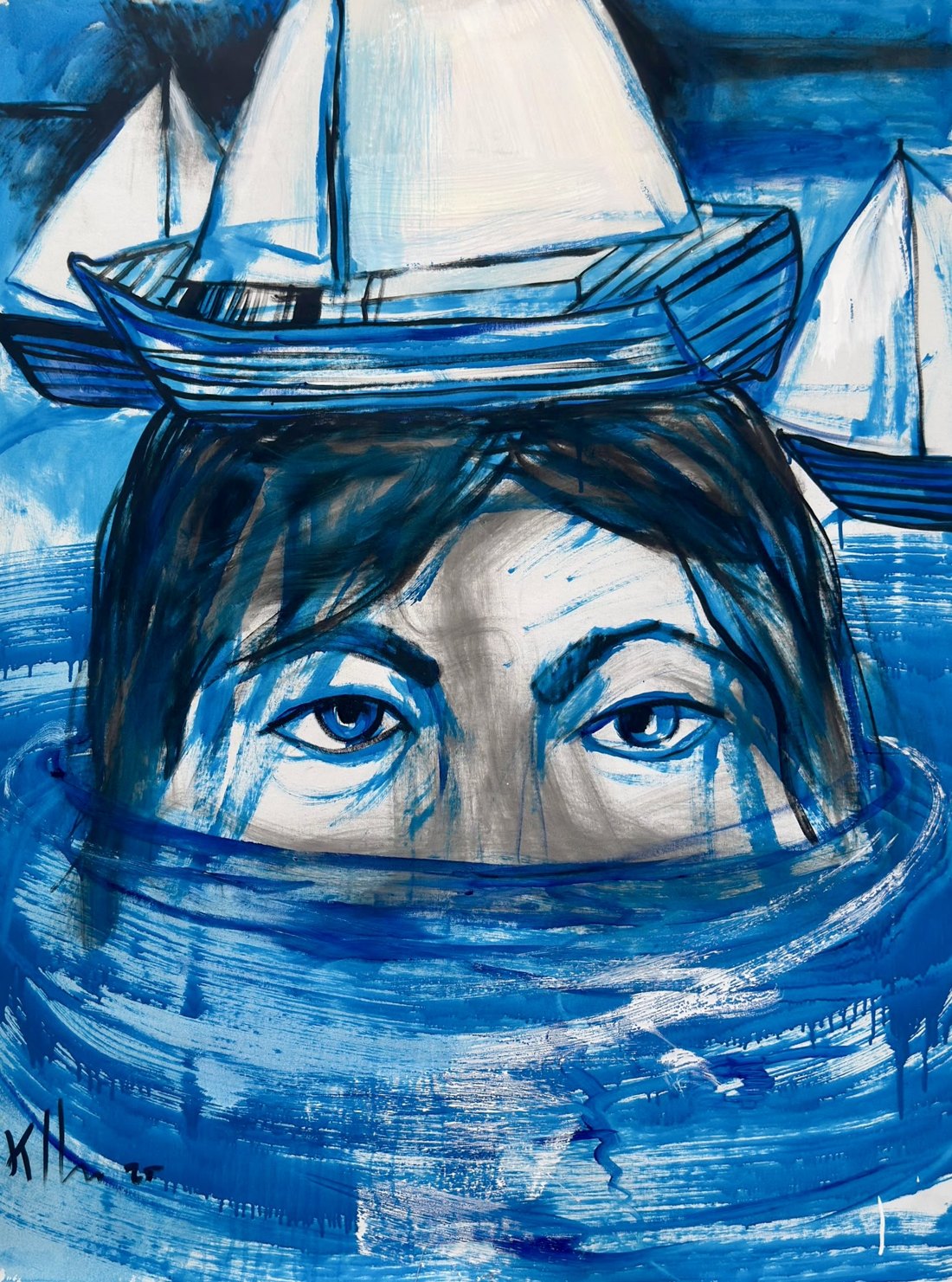 Lágrimas negras — Kcho, Óleo sobre tela