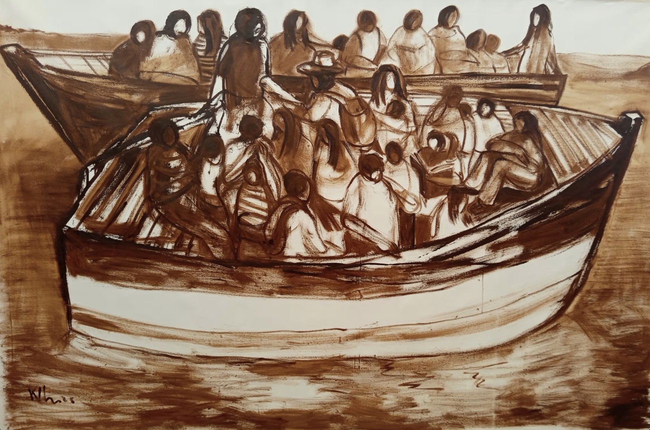 Untitled — Kcho, Óleo sobre lienzo