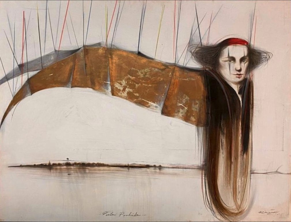 Poeta Perdido — Ernesto Rancaño, Mixta sobre lienzo