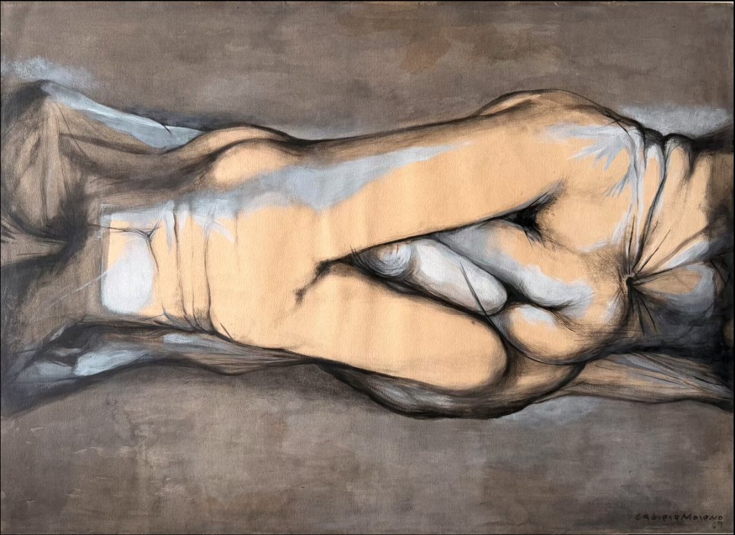 El encuentro — Servando Cabrera Moreno, Témpera sobre cartulina
