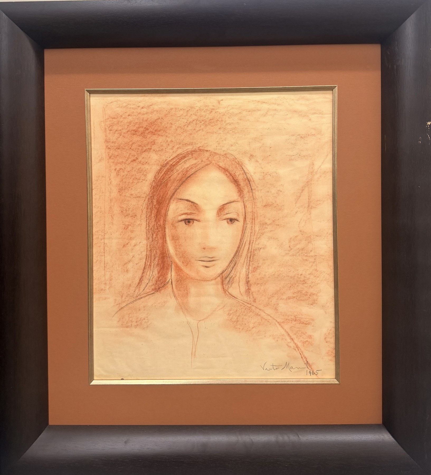 Untitled — Víctor Manuel, Sanguina sobre papel