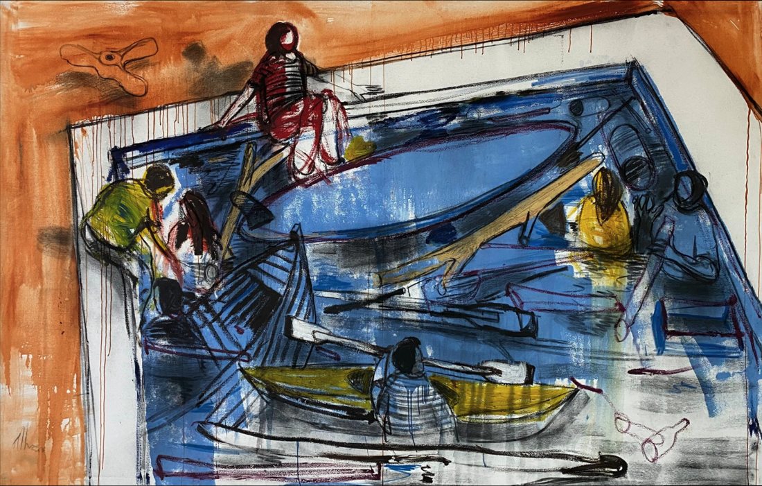 Untitled — Kcho, Óleo sobre lienzo