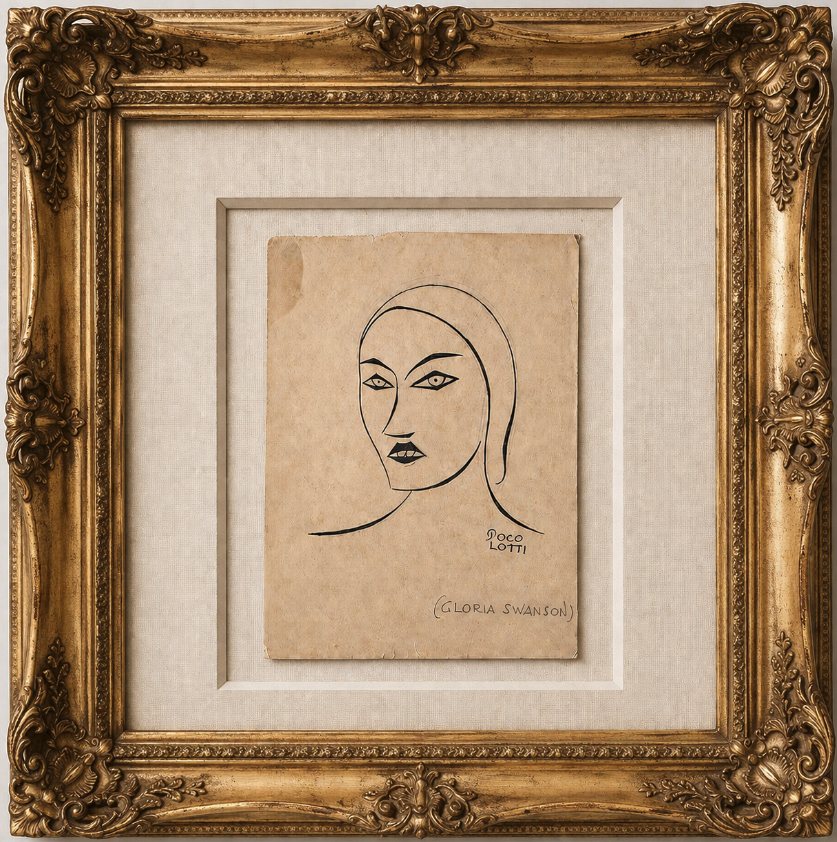 Gloria Swanson — Marcello Pogolotti, Tinta sobre cartulina