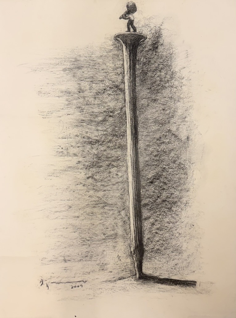 Untitled — Agustín Bejarano, Carboncillo sobre cartulina