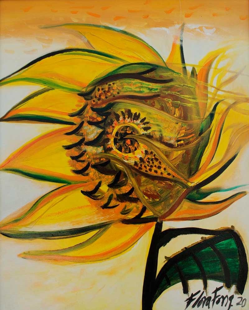 Un girasol para ti — Flora Fong, Acrílico sobre lienzo