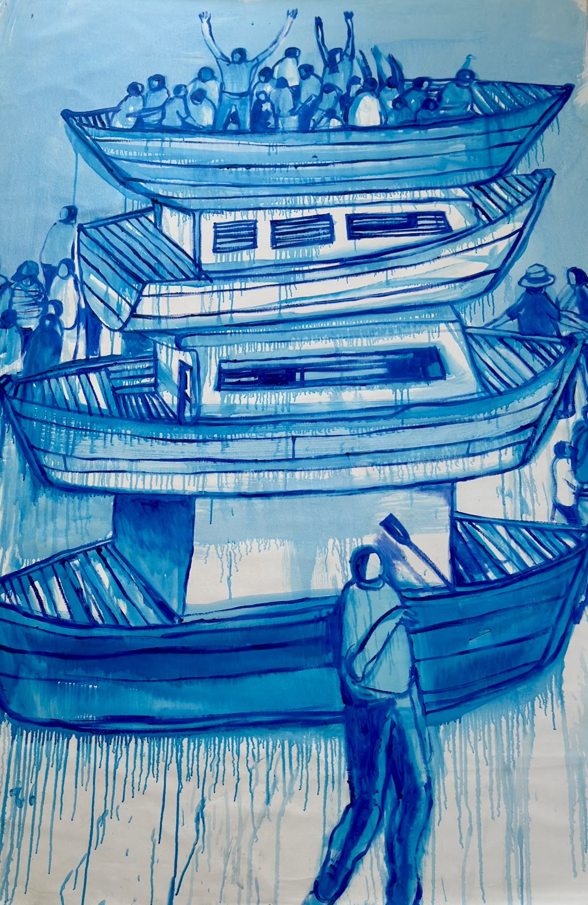 Untitled (serie «Sueños y realidad») — Kcho, Óleo sobre tela