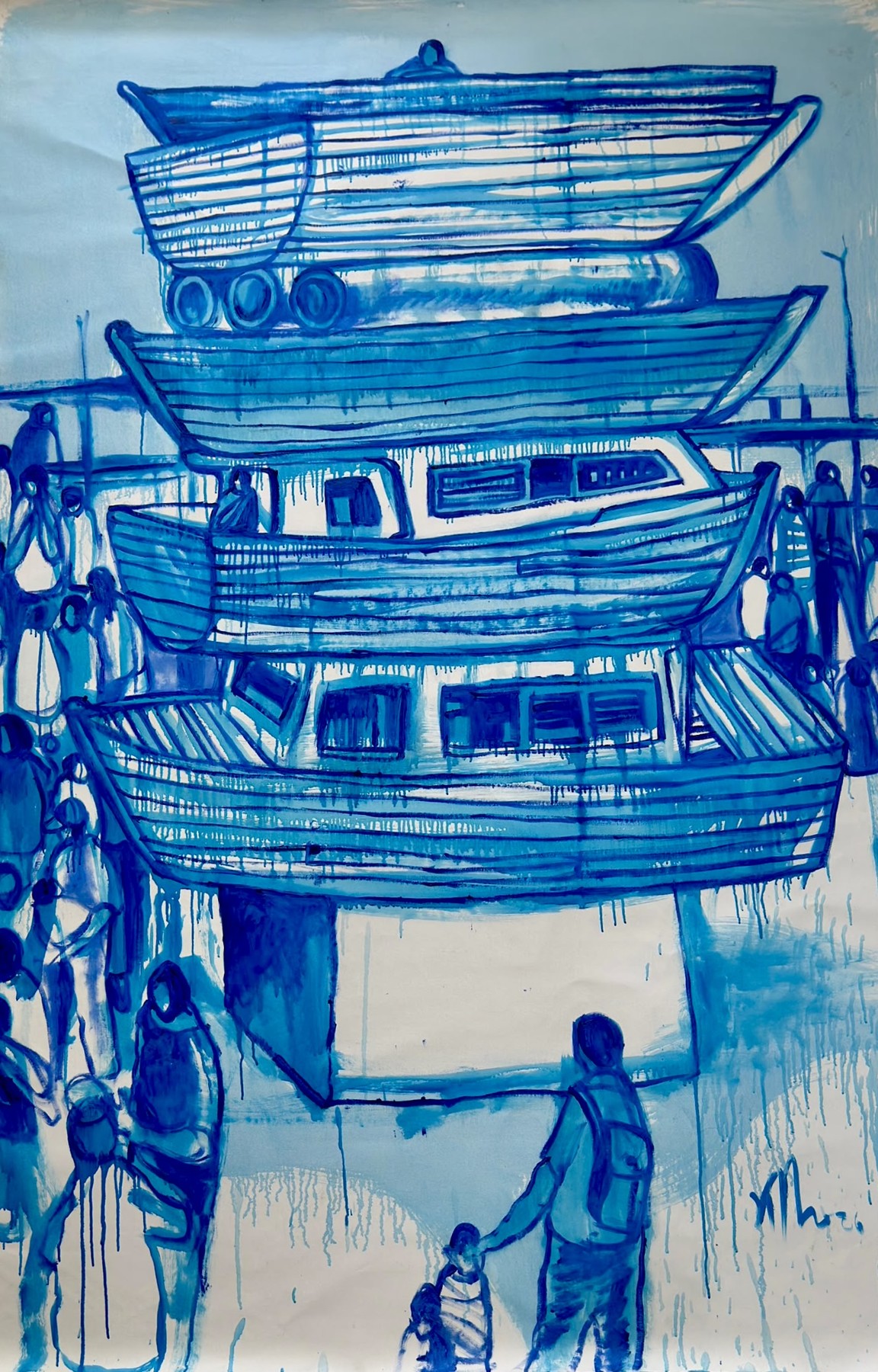 Untitled (serie «Sueños y realidad») — Kcho, Óleo sobre tela