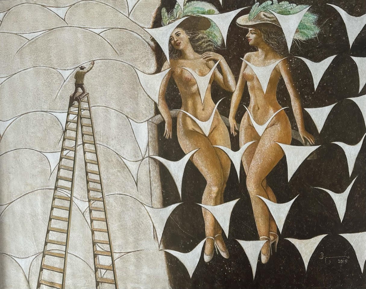 Paisaje con ríos — Agustín Bejarano, Acrílico sobre lienzo