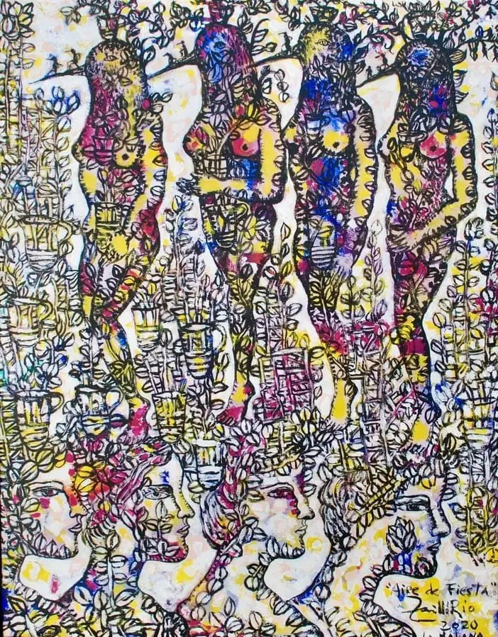 Aire de fiesta — Zaida del Río, Acrílico sobre lienzo
