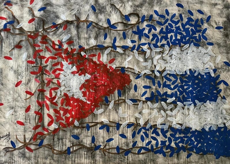 Untitled — Michel Mirabal, Mixta sobre lienzo