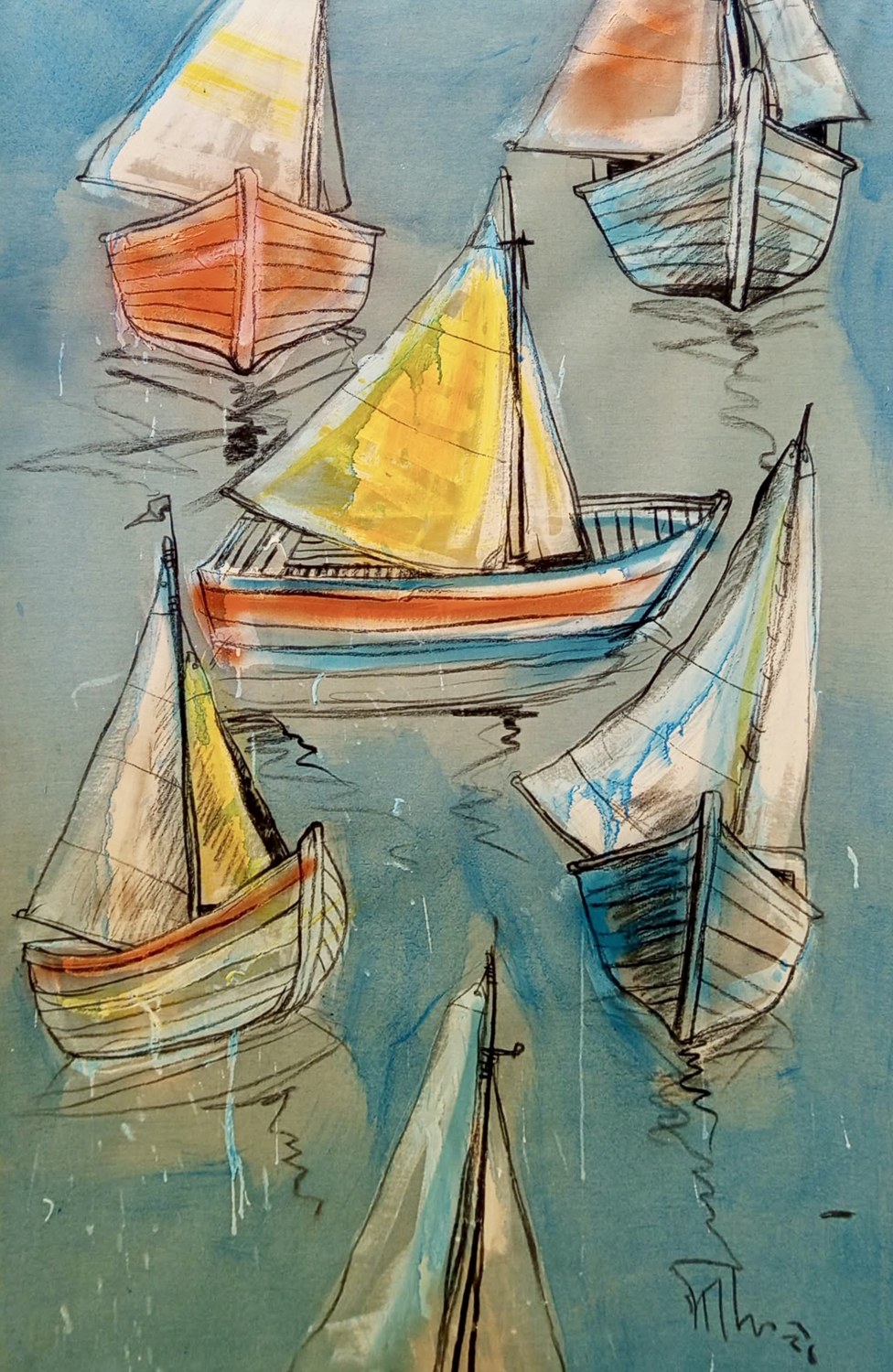Untitled — Kcho, Acrílico sobre lienzo