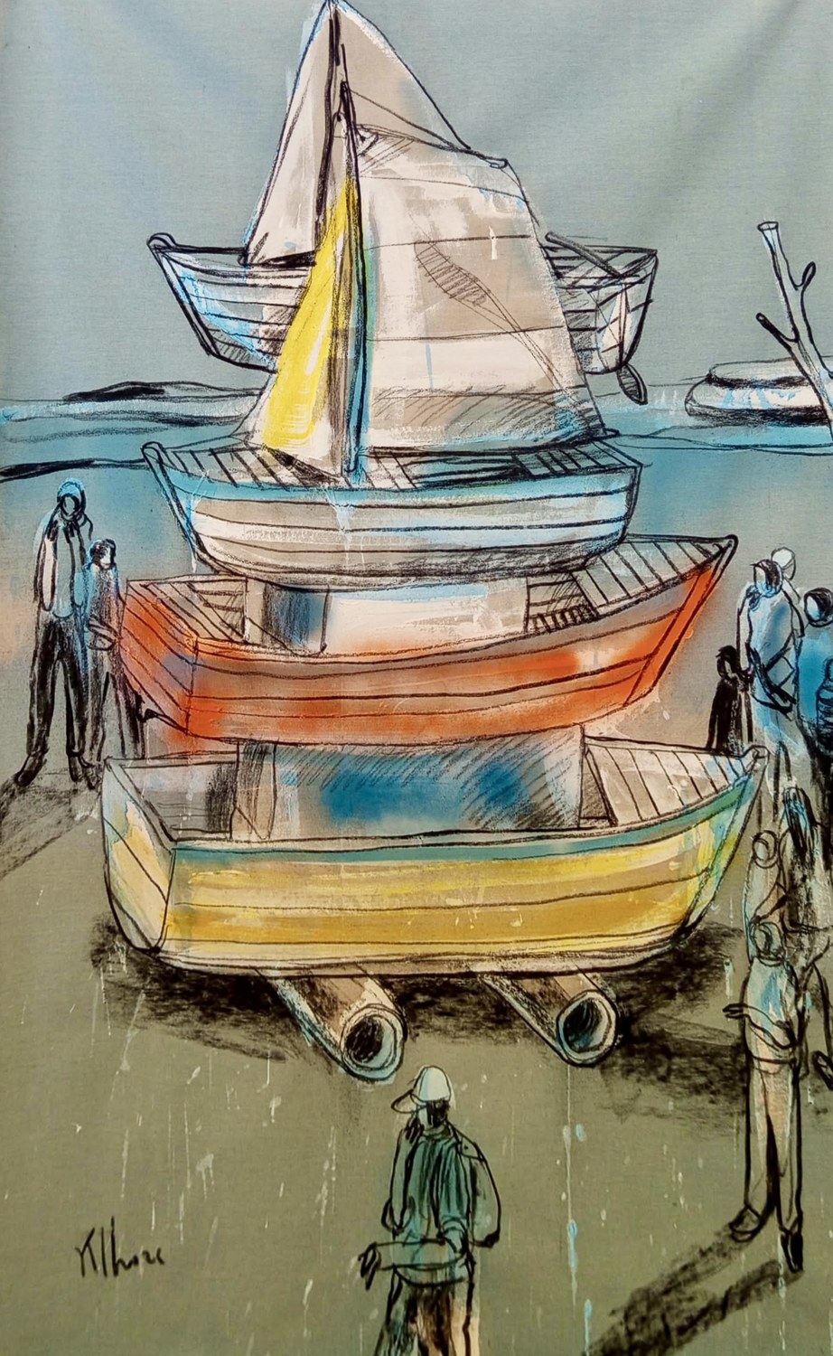 Untitled — Kcho, Acrílico sobre lienzo