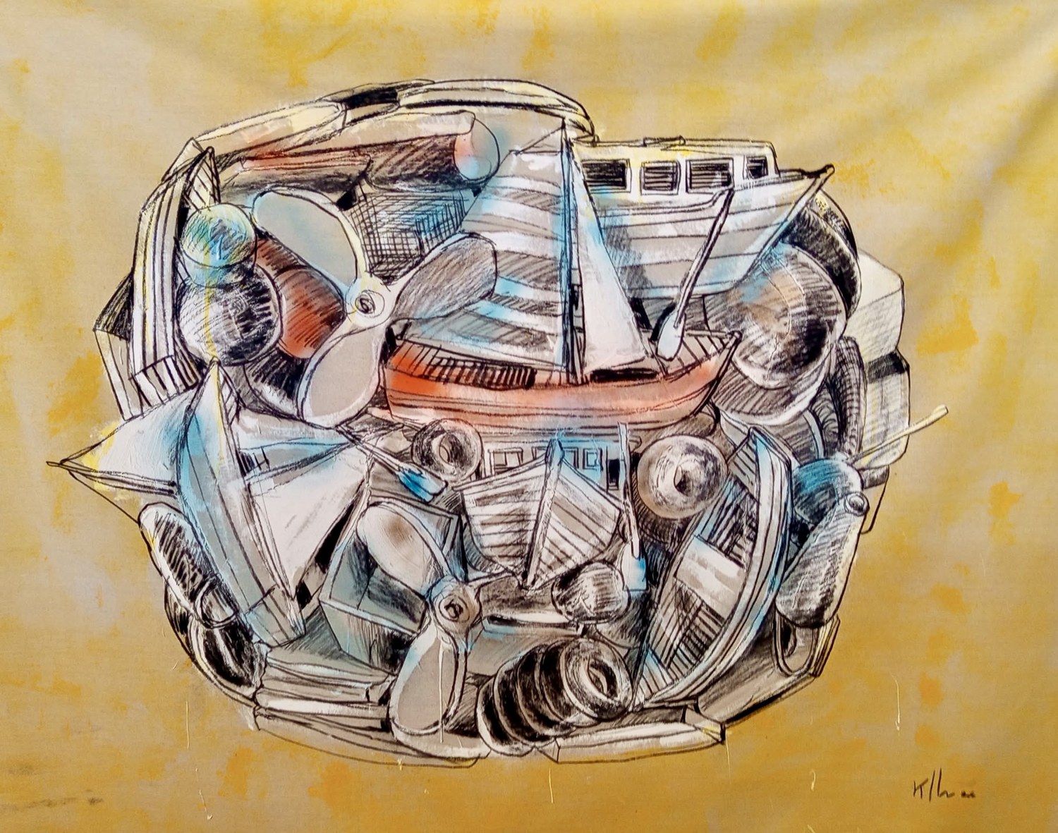 De la serie «Un nuevo mundo» — Kcho, Acrílico sobre lienzo
