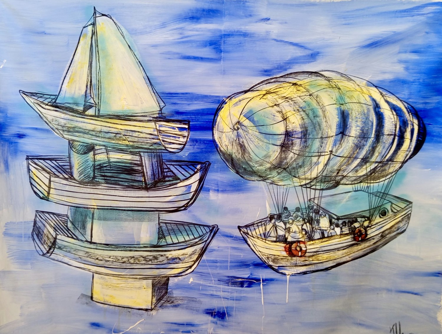 Untitled — Kcho, Acrílico sobre lienzo