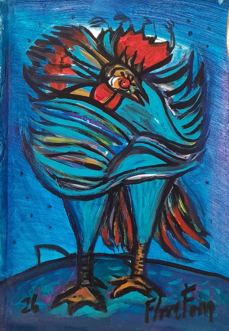 Gallito I — Flora Fong, Acrílico sobre lienzo