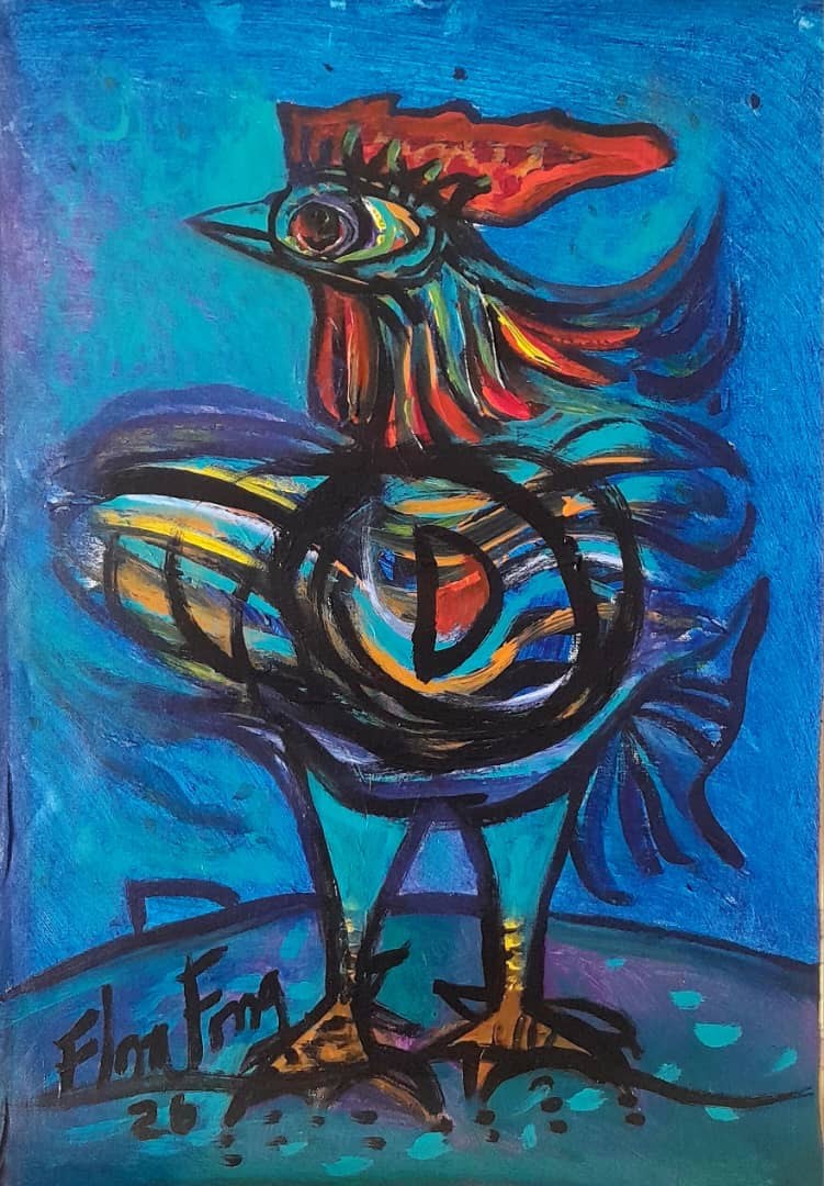 Gallito II — Flora Fong, Acrílico sobre lienzo